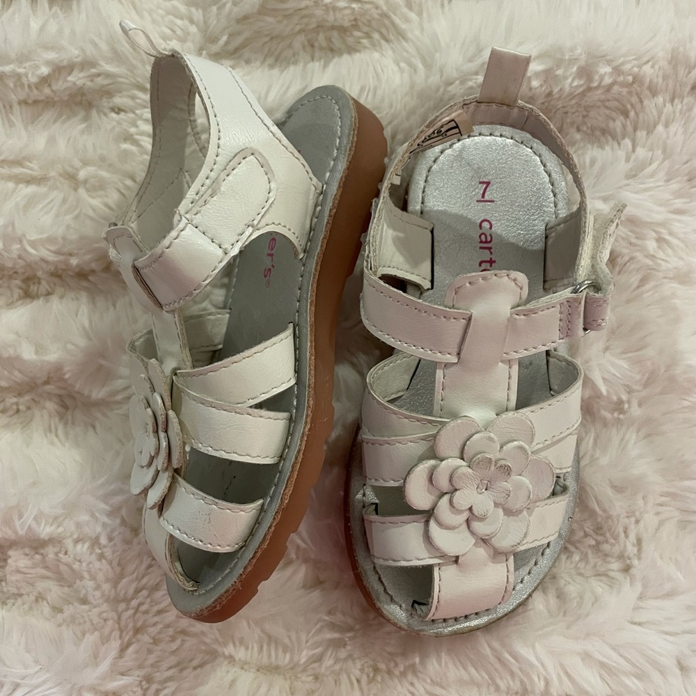 White leather sandals